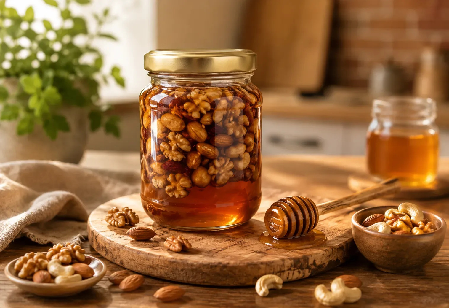 Amrit Nuts With Honey A Product By:KVIC - 500 gm | 100% Natural Honey| Certifications : ISO, HACCP, IAF, EIAC - KaashtKart