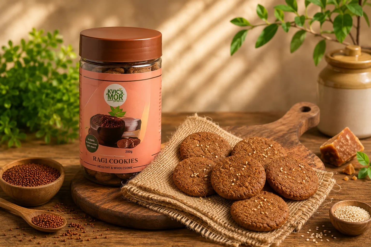 DOCTOR MORINGA Sweet Cookies - |Jaggery Biscuit | Multi Millet Snack| Made with Wheat Flour, Moringa Powder & Nuts| Ideal for Travel & Lunch| Healthy Snack Diet| Pack 1 - KaashtKart