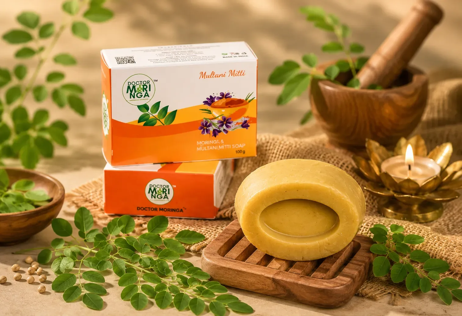 Handmade Bathing Soap- 100gm | Herbal Soap for Removing Dirt & Impurities no mineral oils added Suitable for All Skin Types, Flavour Multani mitti - Pack of 1