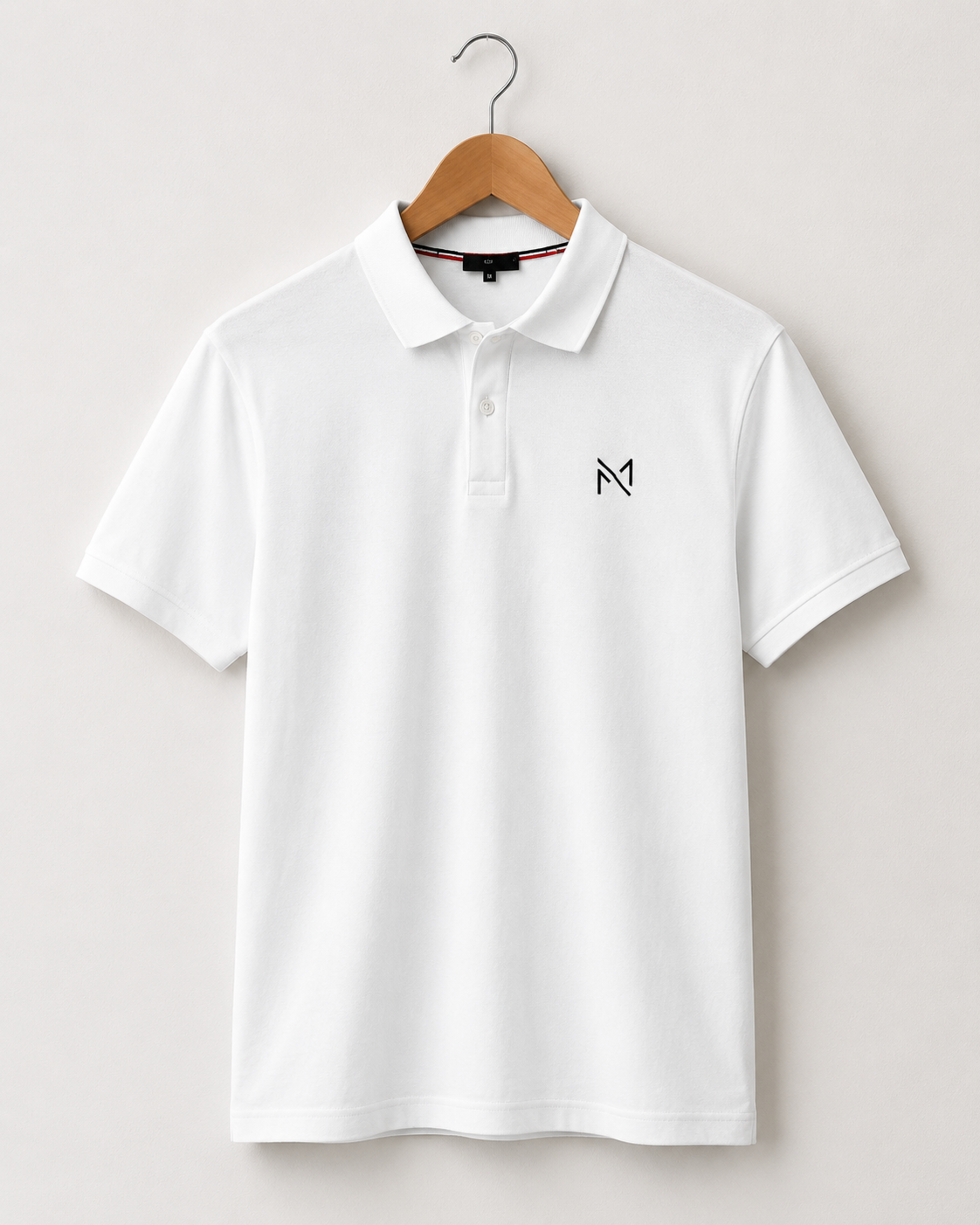 Men's Polo T-Shirt Solid Color White front view