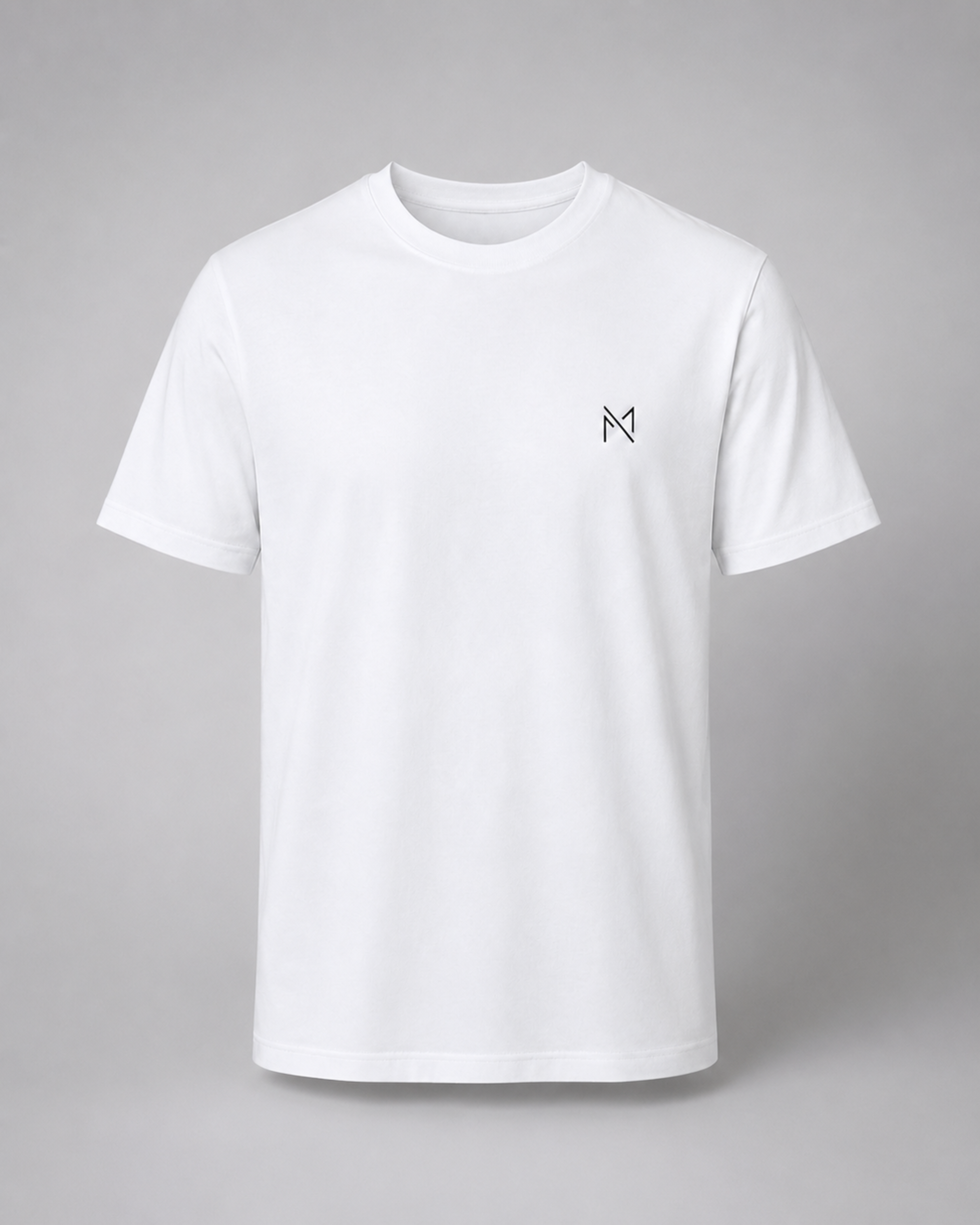 Premium White Cotton Regular Fit T-Shirt front view