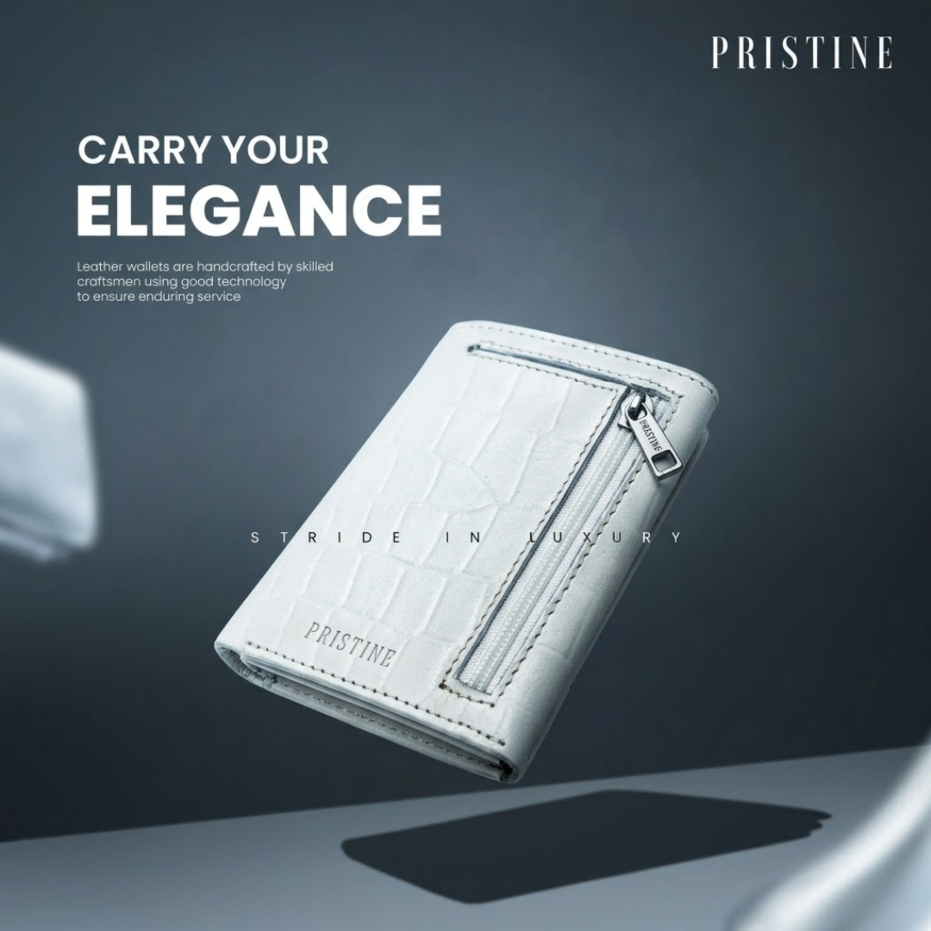 Maison Nondon Premium Pop-Up Wallet White front view