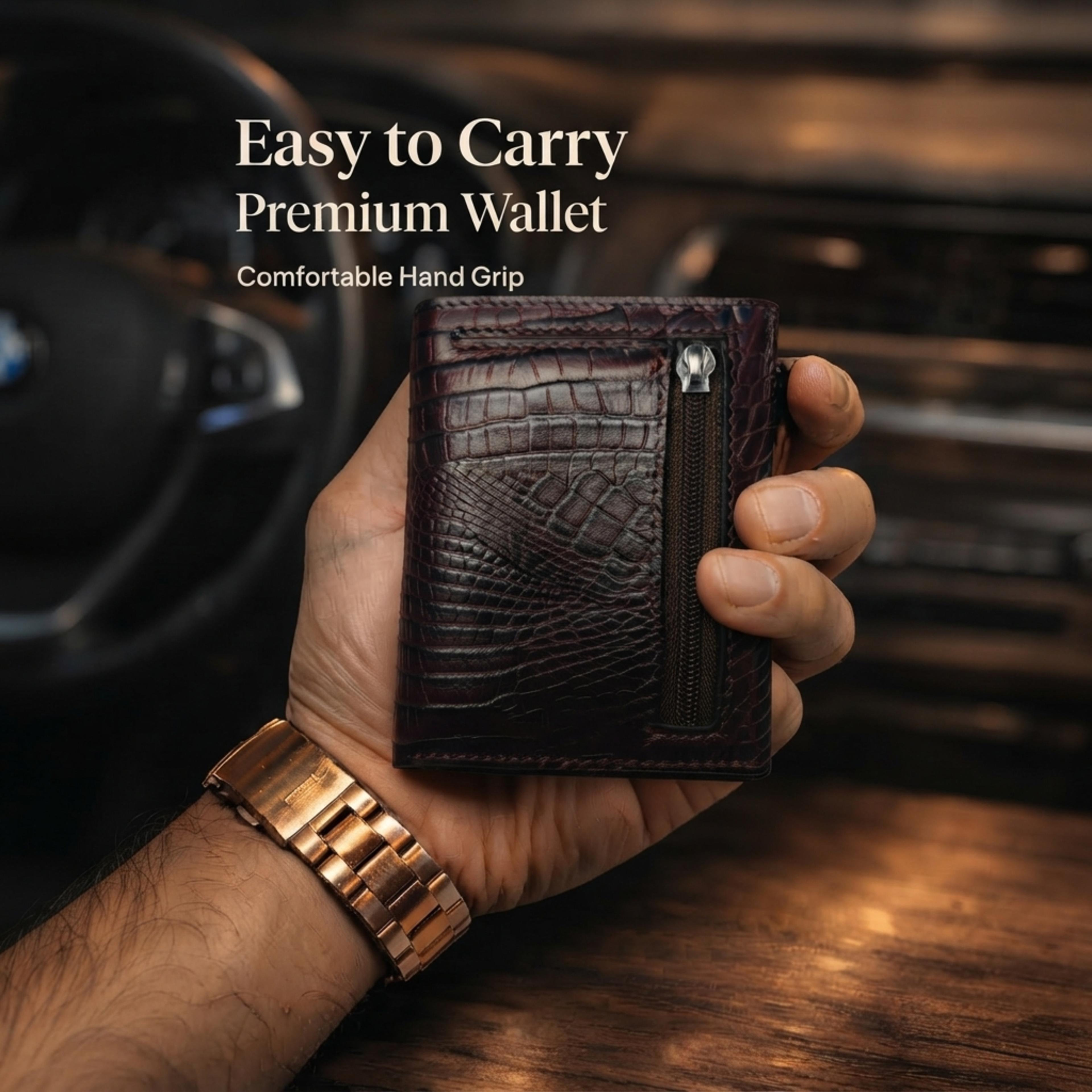 Maison Nondon Premium Pop-Up Wallet Brown front view