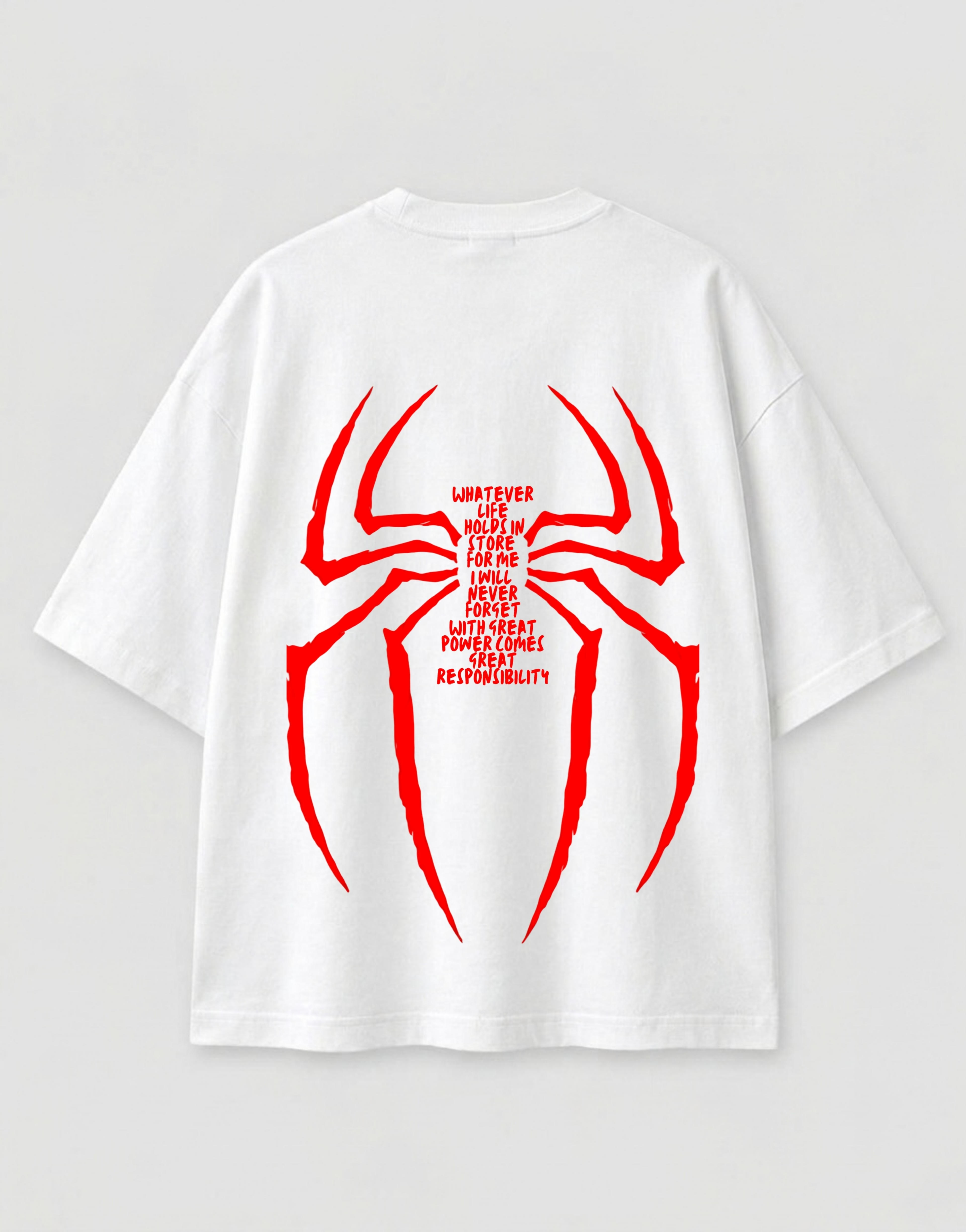 Maison Nondon Spider Quote Oversized Graphic T-Shirt front view