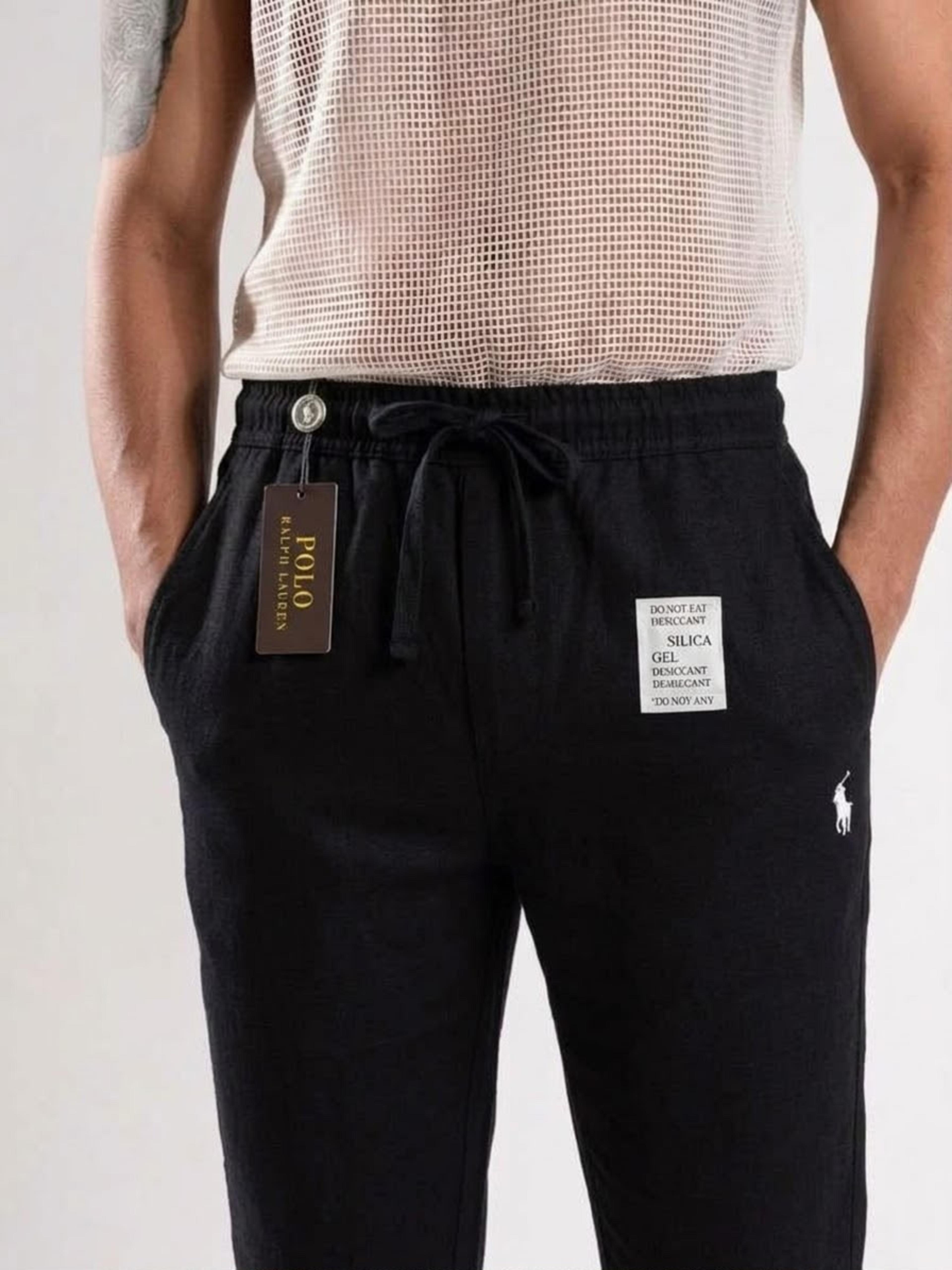 Maison Nondon Remi Cotton Pants - Black front view