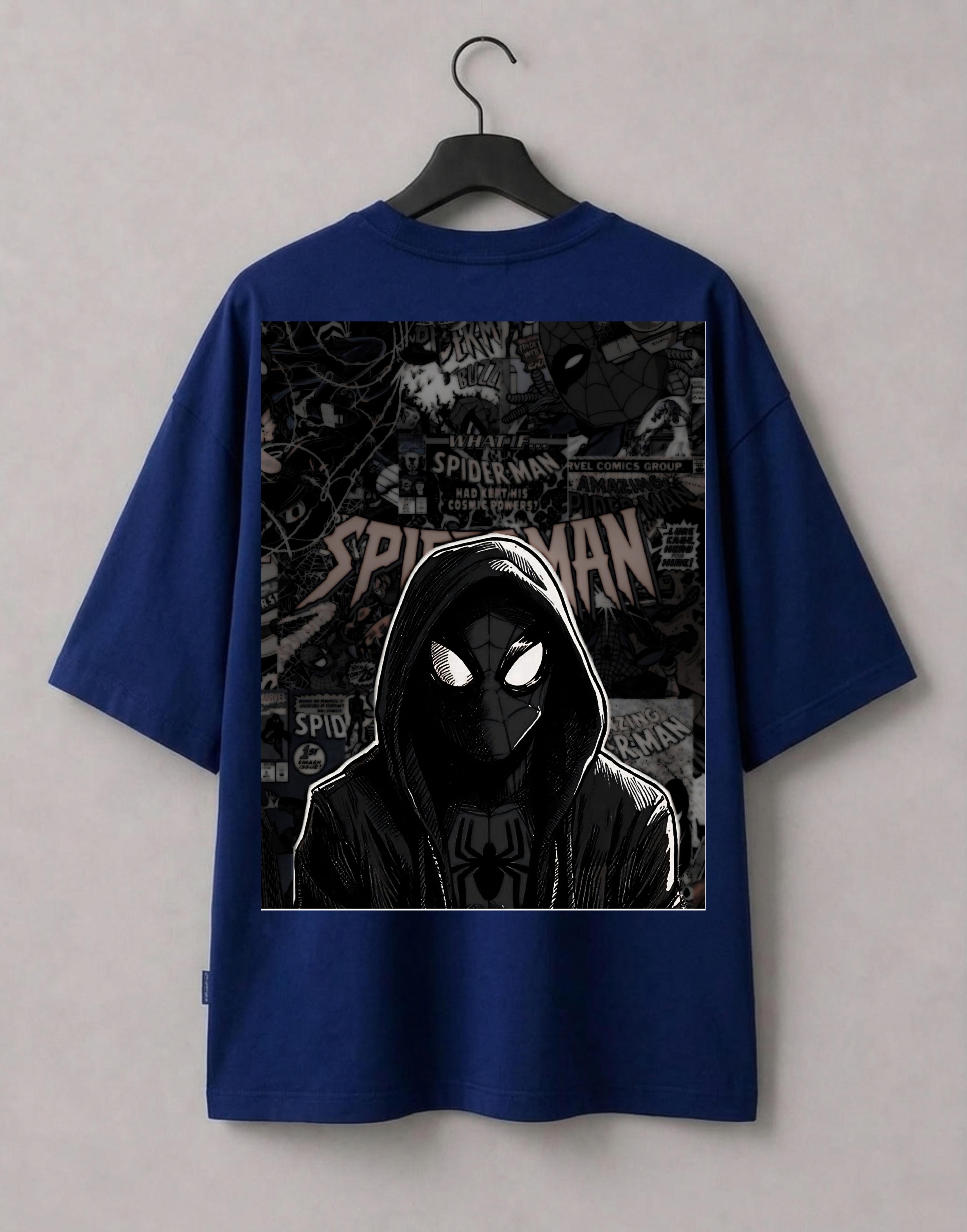 Maison Nondon Spider Man Noir DTF Oversized T-Shirt front view