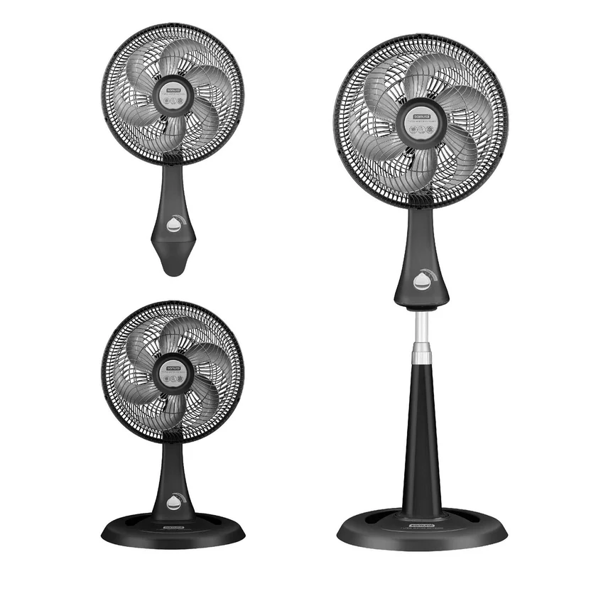 Ventilador Samurai Turbo Silence Compact 3 en 1, 3 Velocidades, Negro