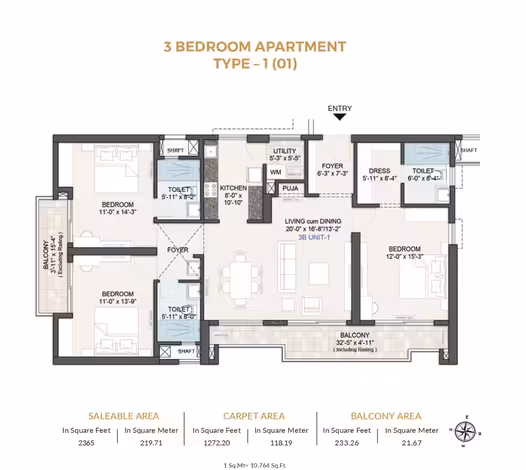 3 BHK - DN Pallaciya - 1505sqft - photo 16