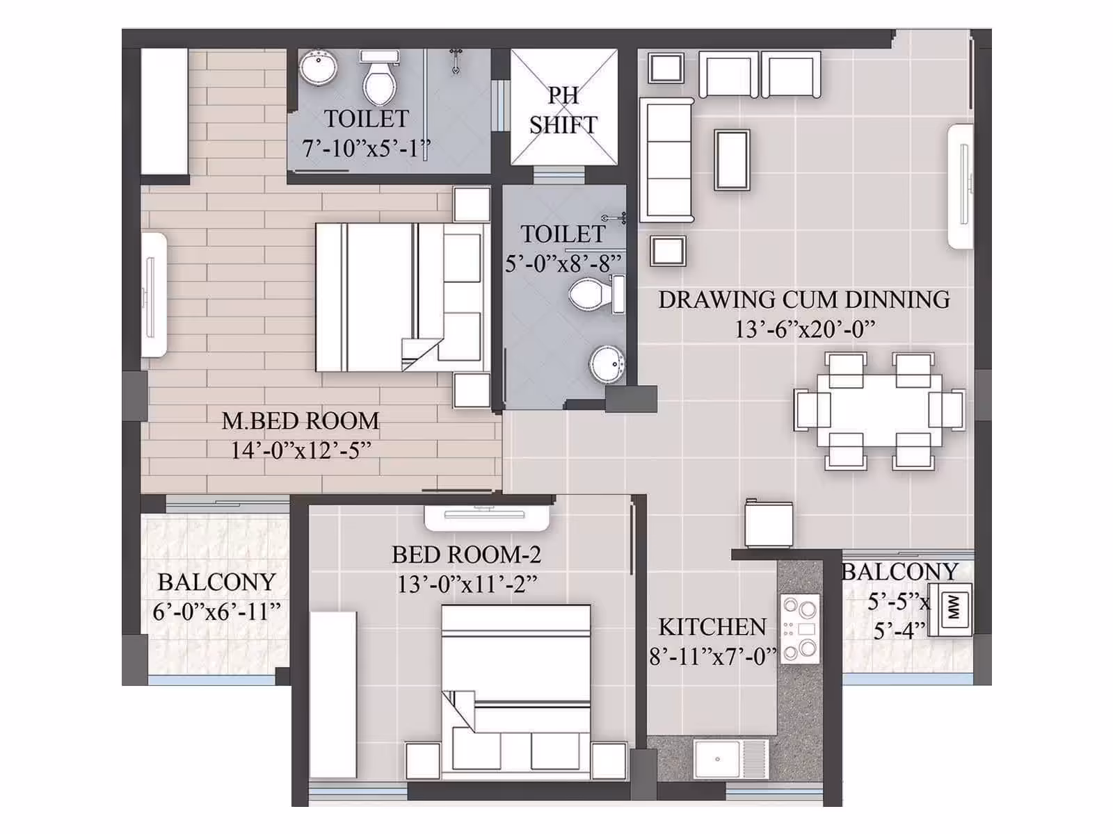 2 BHK- Monument Euphoria - 1481sqft - photo 6