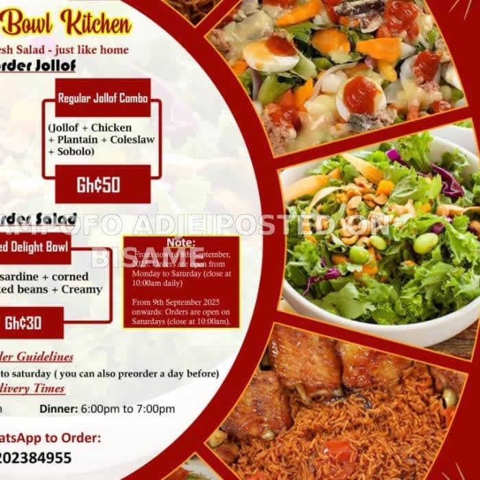 Jollof Rice And Fresh Salad Bowls
