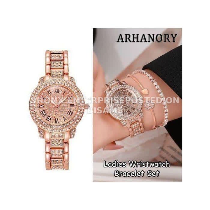 ARHANORY 3 In 1 Women's Wristwatch and  Bracelet set