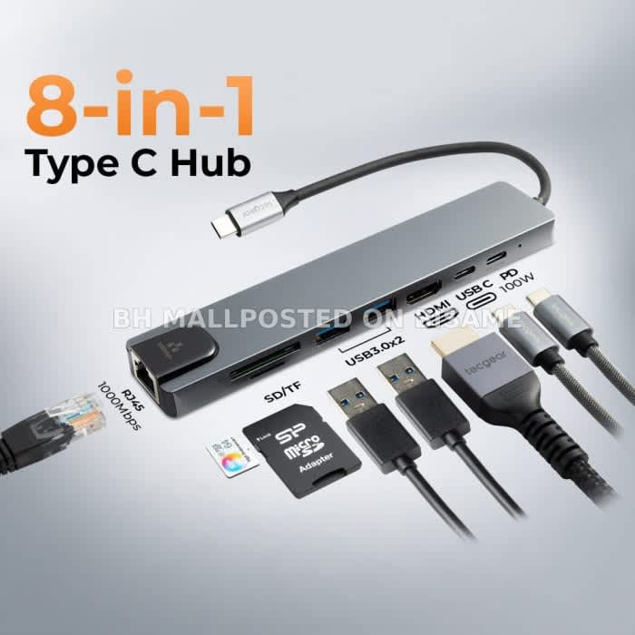 8 in 1 USB C Multifunctional Hub