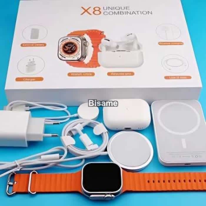 X8 Unique Combination With Smartwatch, Wireless Power Bank, Wireless Earphones And More