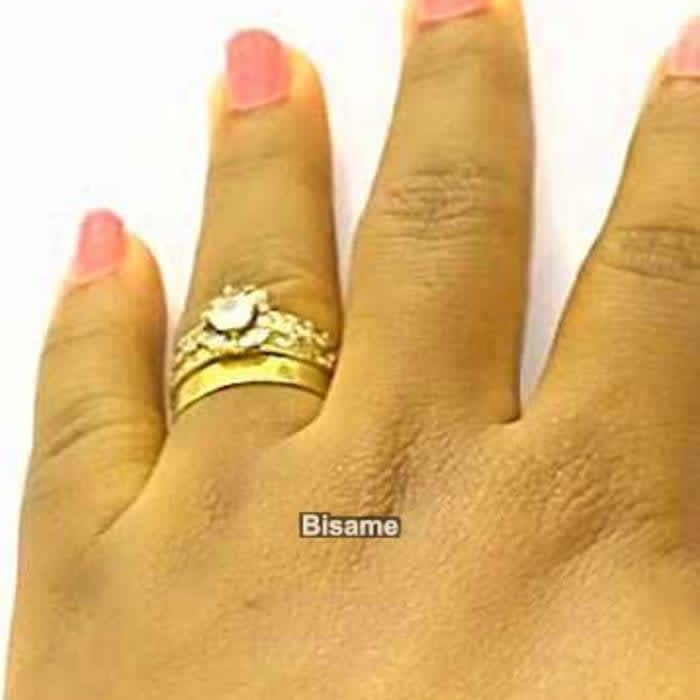 Women Gold plated engagement and wedding ring sets 