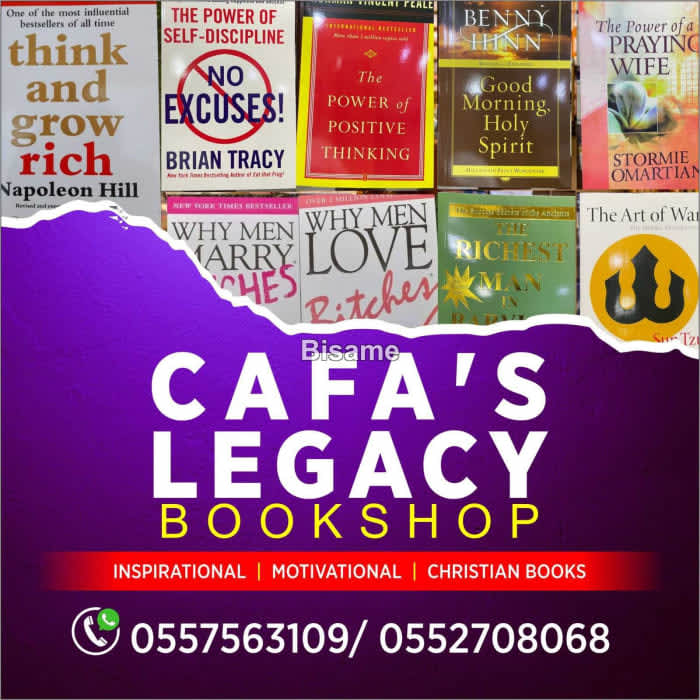 CAFA'S LEGACY BOOKSHOP sells Bible, motivational books, financial books, inspirational books