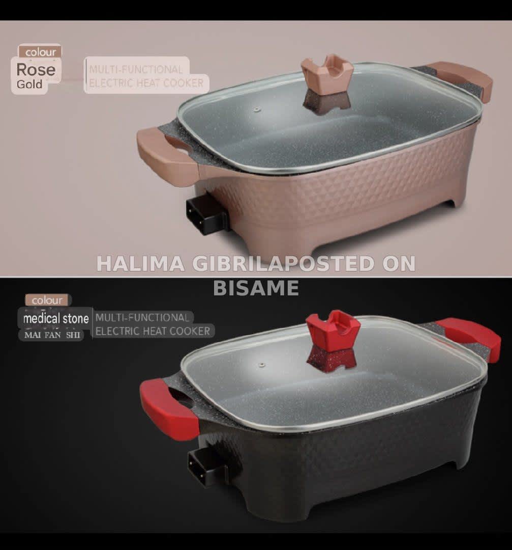 Multi-Functional Electric Heat Cooker With Glass Lid