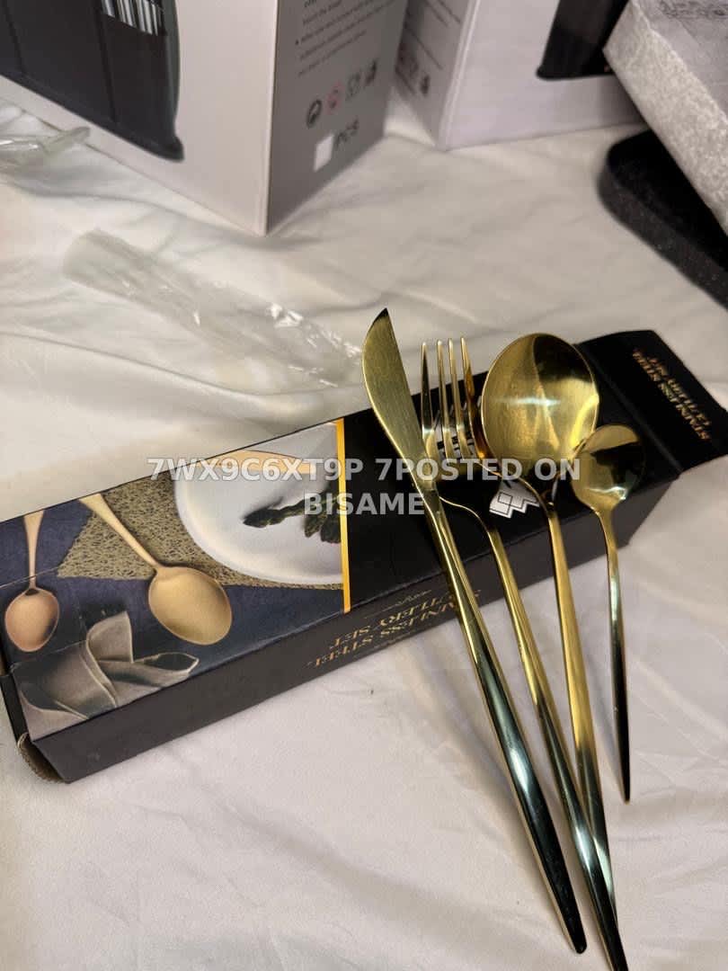24pcs Gold Cutlery Set