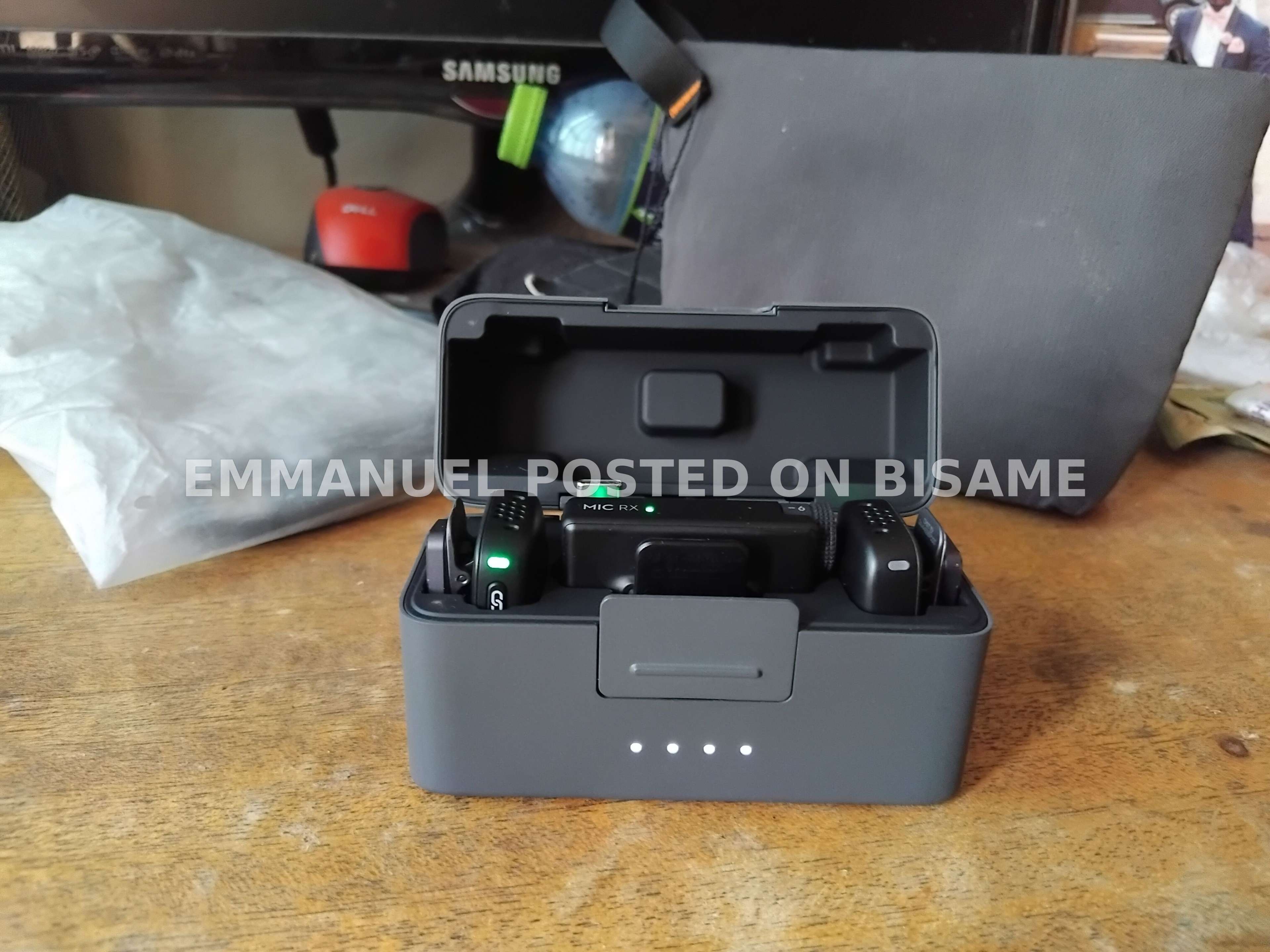 DJI Mic Mini wireless microphone system in its charging case