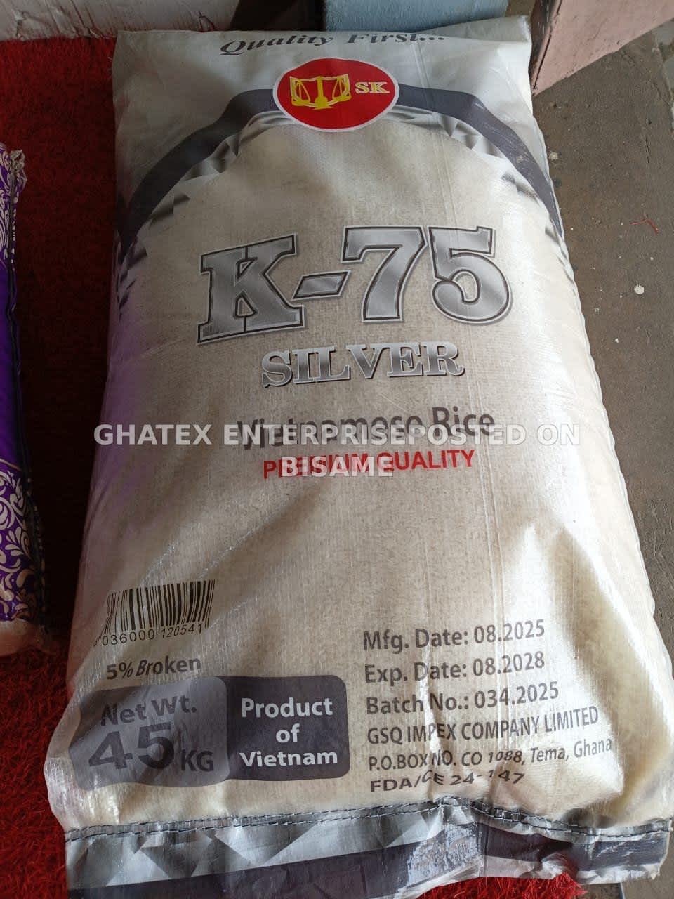 K75 RICE SILVER 45kg
