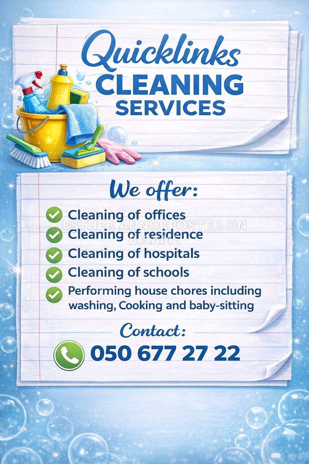 Quicklinks cleaning services