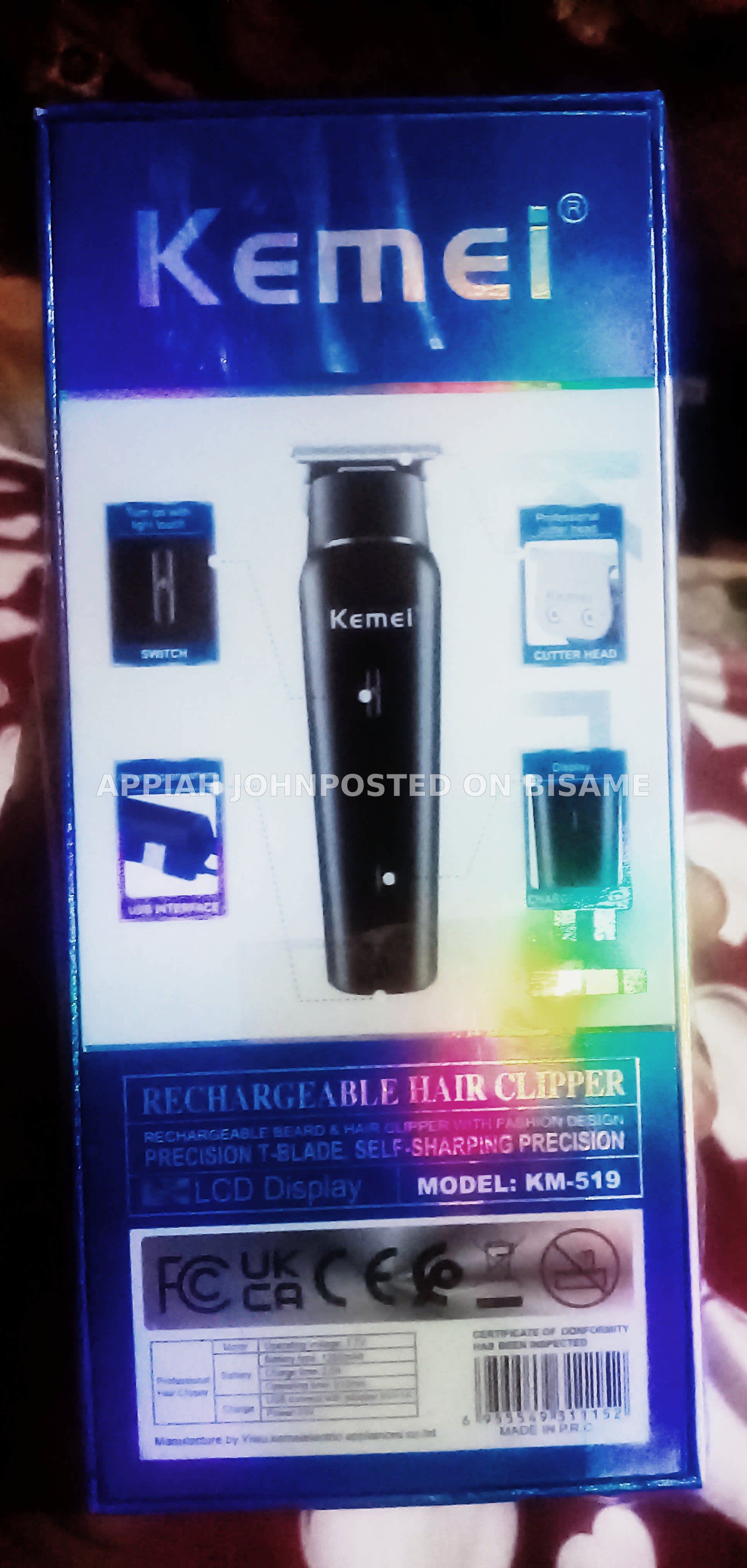 Kemei rechargeable trimmer ( Kemei barbering machine)
