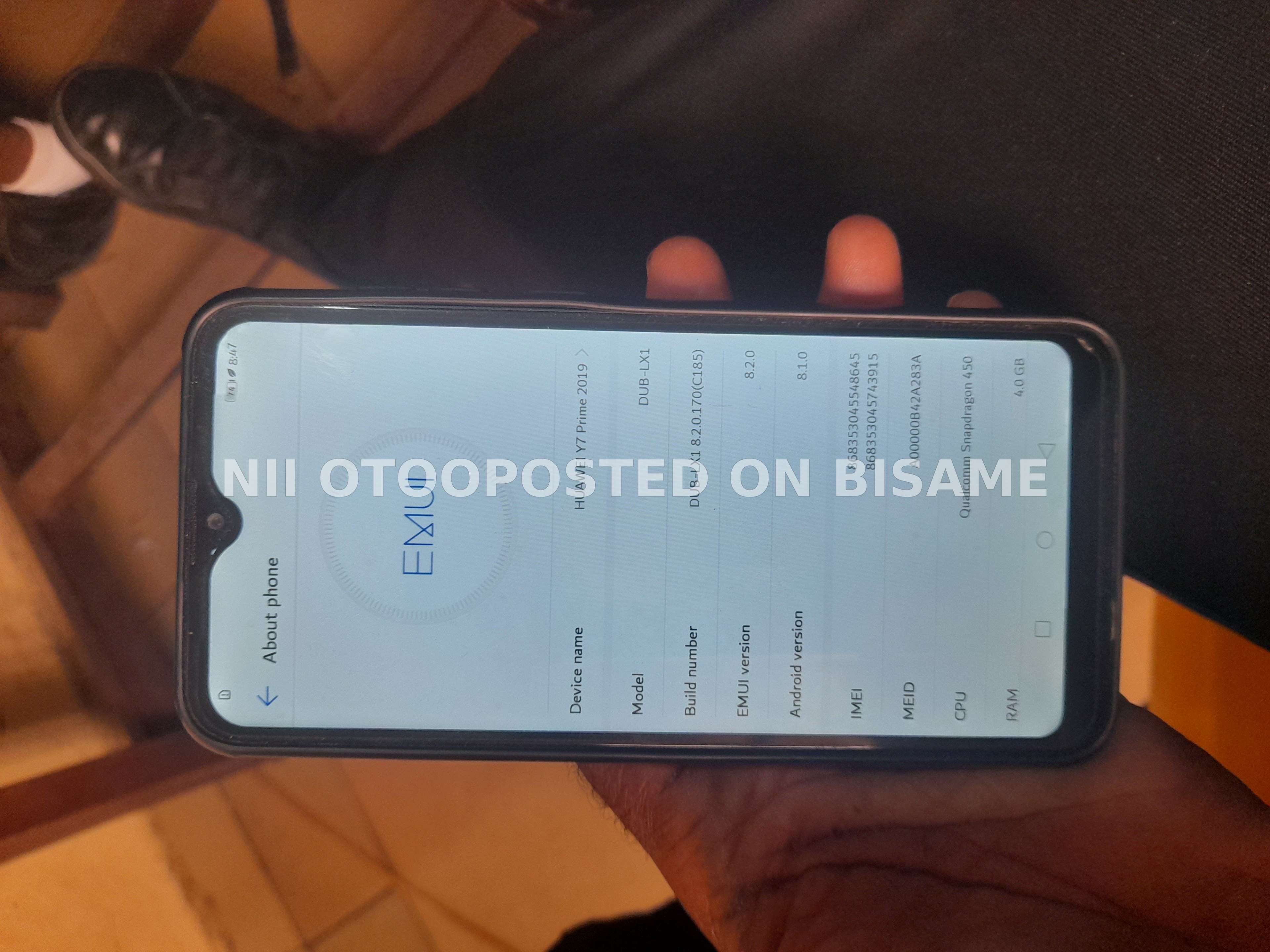 Huawei Y7 Prime 2019, 4GB Ram, 128GB, Used, Blue 