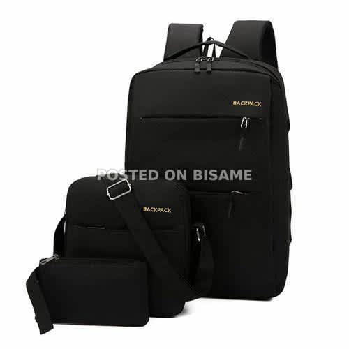 3 In 1 Multi Functional Backpack With USB Slot - Black