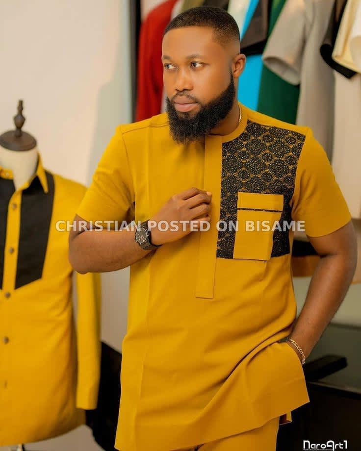 Men's Kaftan: African Print Top and Down