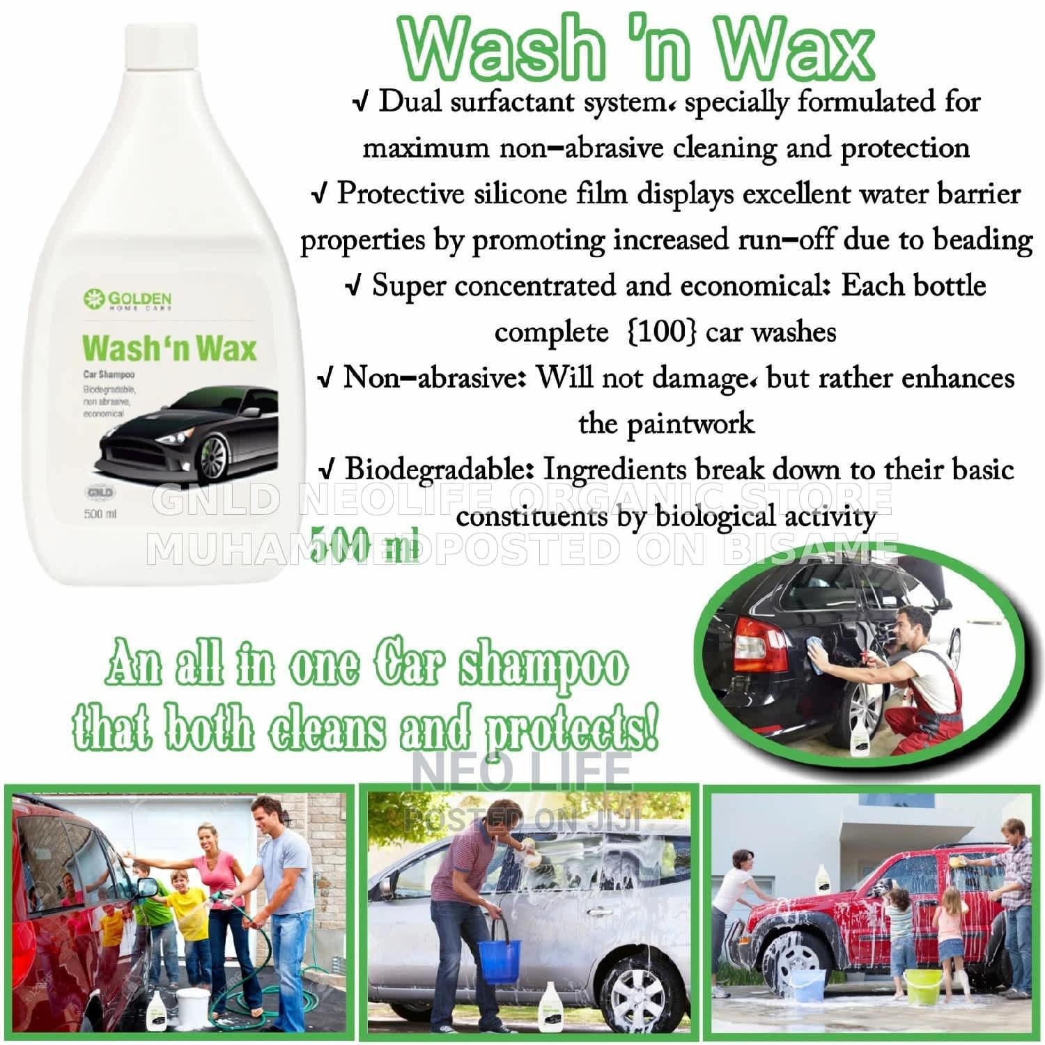 WASH 'N WAX Car shampoo (Size 500ml)