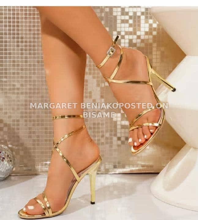 Ladies Gold Spool Heels