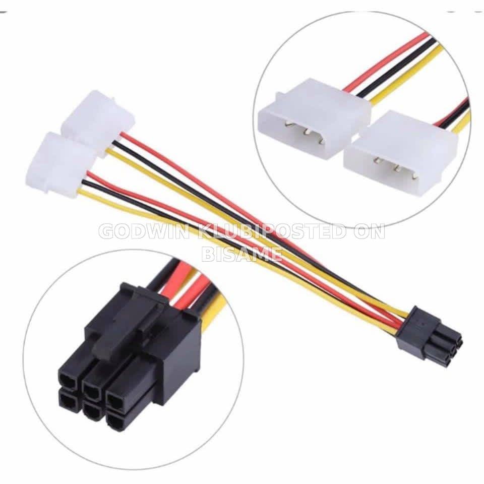 Dual molex to PCI-E 6 pin
