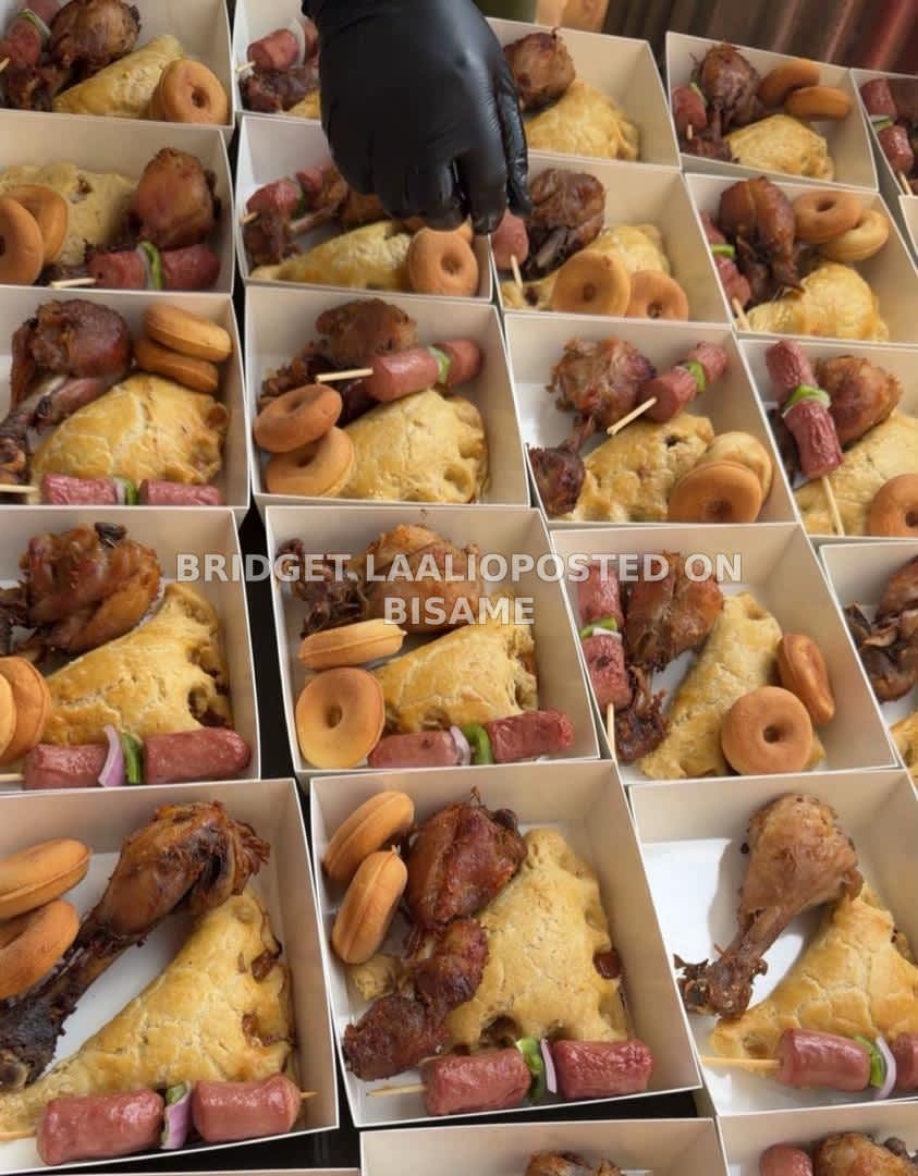 Assorted finger foods/Pastries - Pie, doughnuts, sausages, chicken 