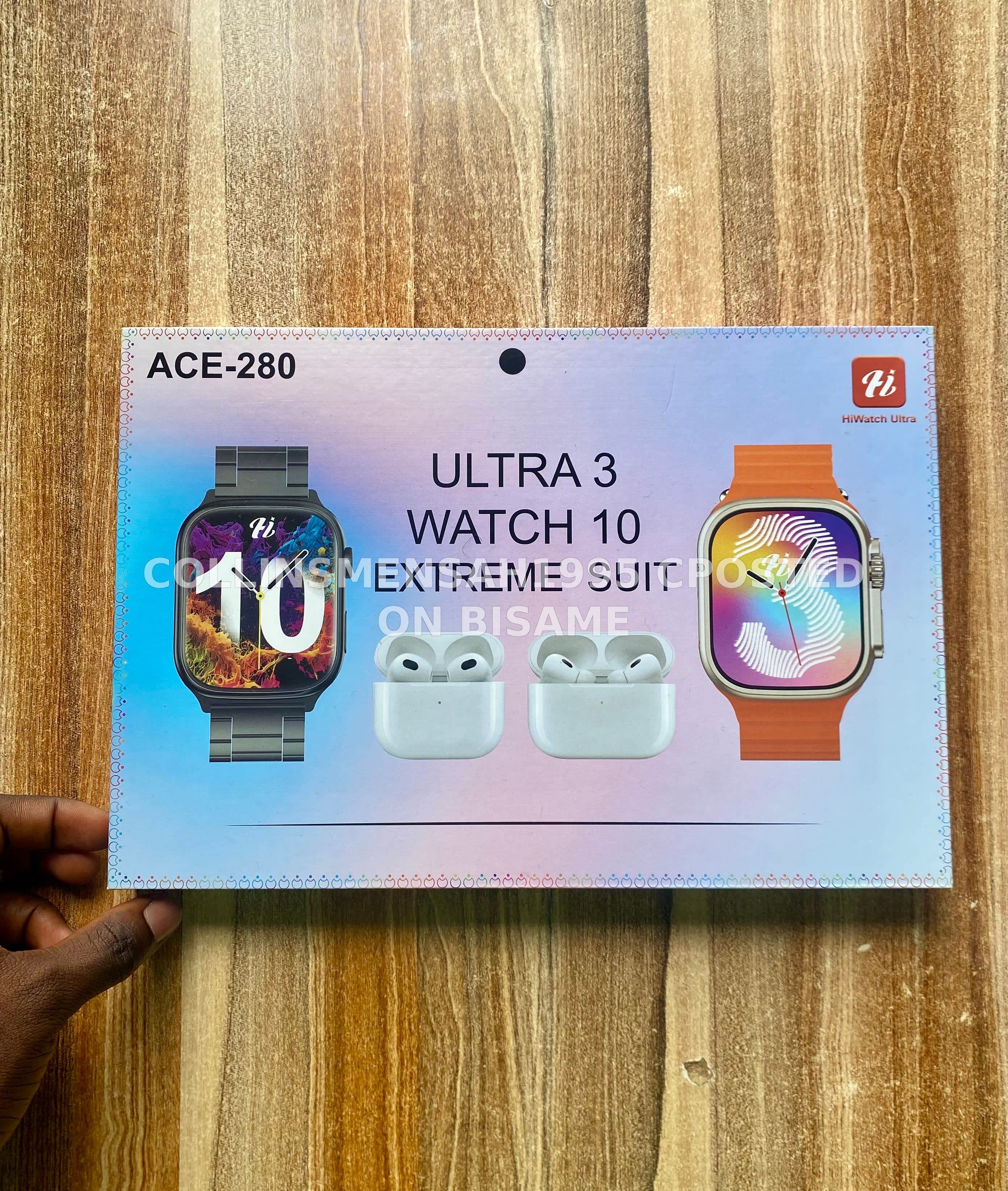 Ace-280 suit (2 smart watches+ 2 Airpods + 7 straps)
