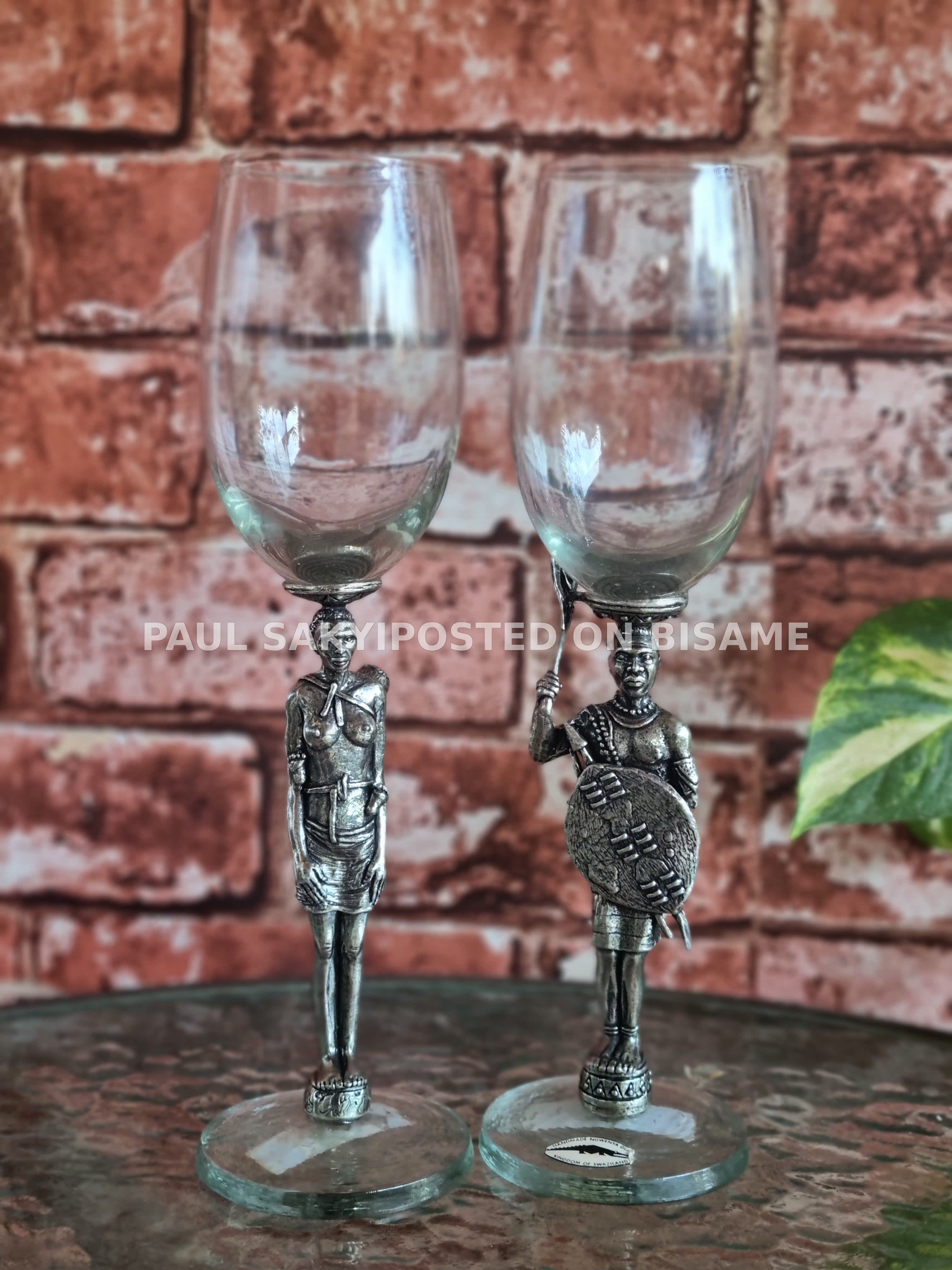 African Bride And Groom Toasting Glasses