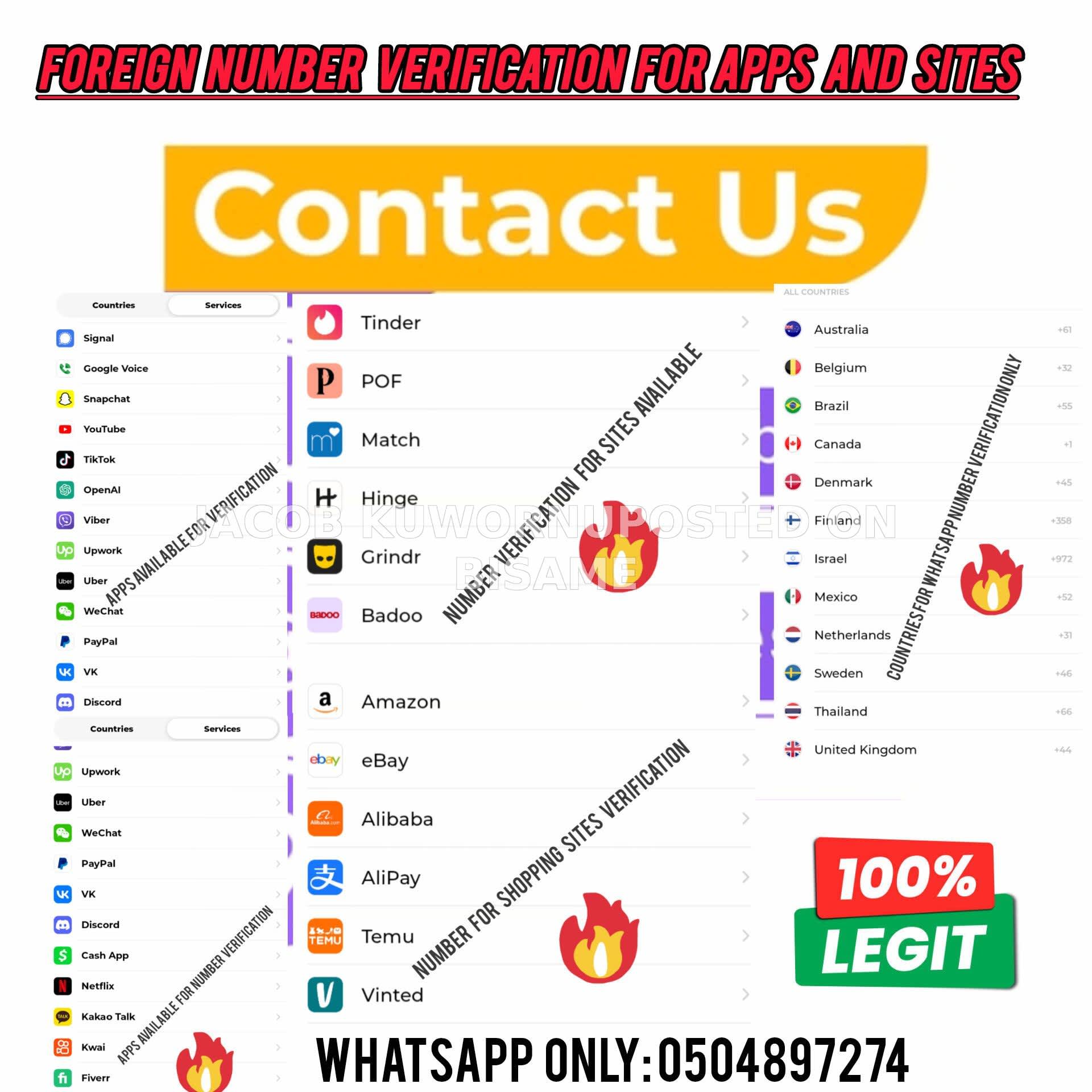 FOREIGN NUMBER VERIFICATION FOR APPS/SITES