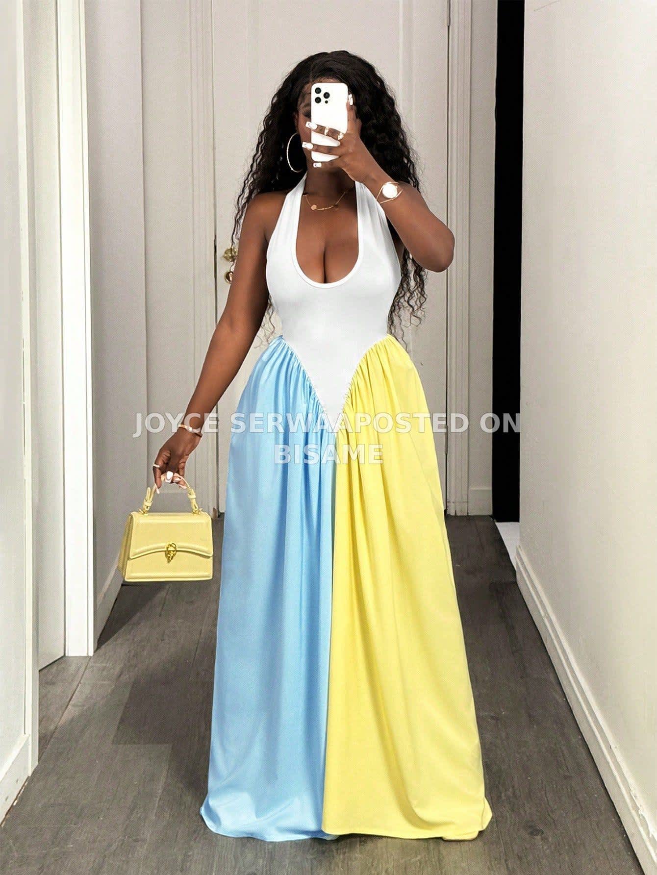 Backless V-Neck straight dress