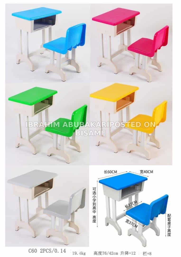 Student Desk & Chair Set with Storage – Strong & Colorful (All School Levels)