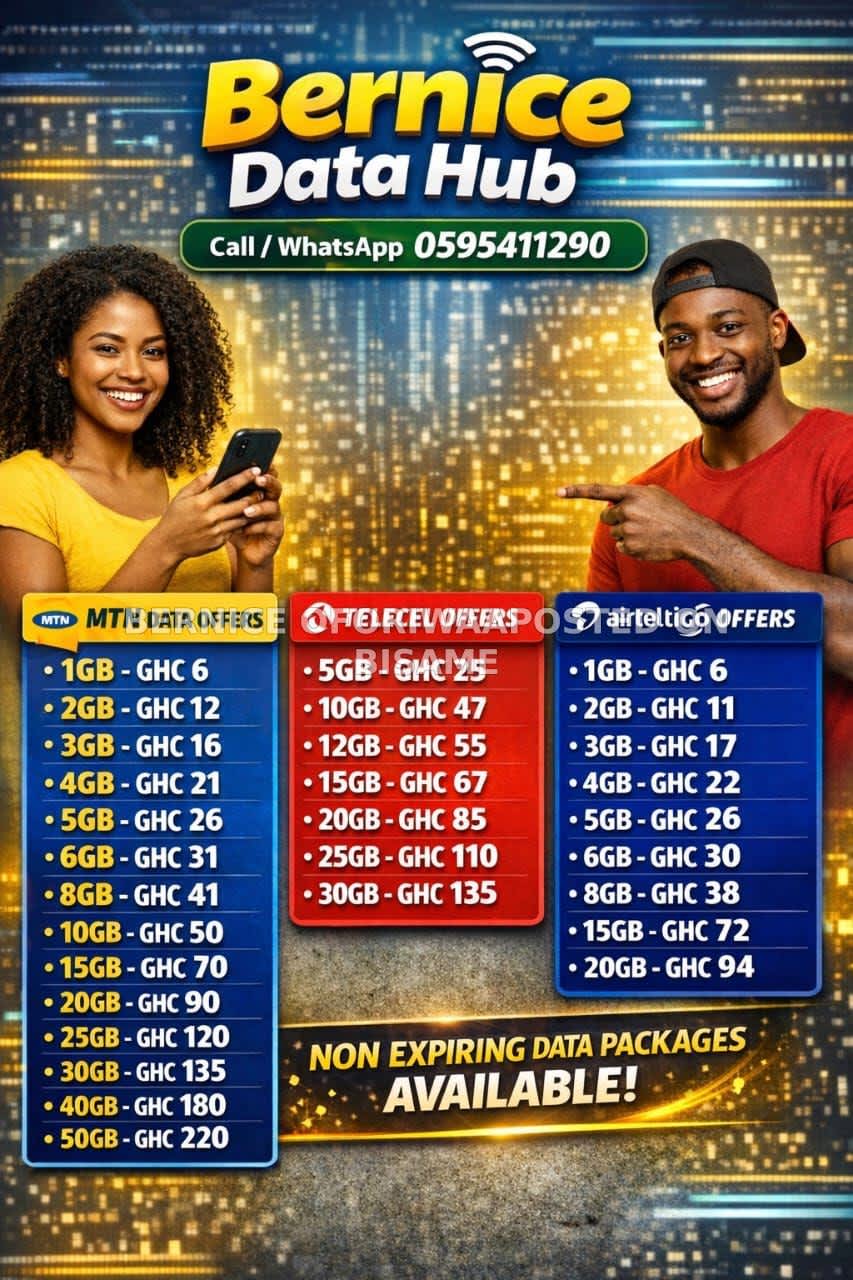 Bernice data hub-cheap MTN,Telecel and AirtelTigo data bundle