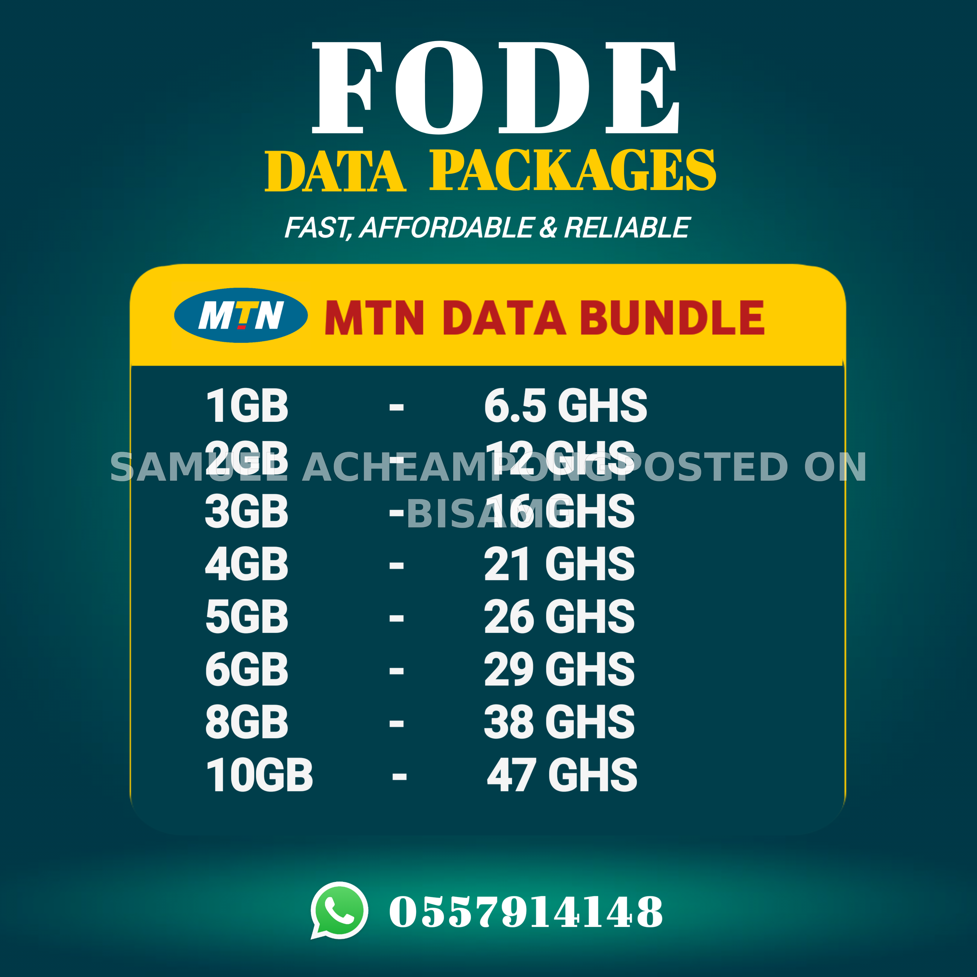 FODE DATA PACKAGES