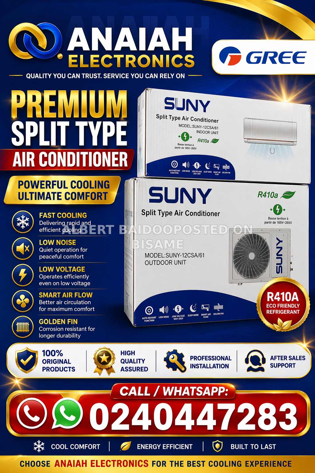 SUNY Split 1.5 HP Air Conditioner 