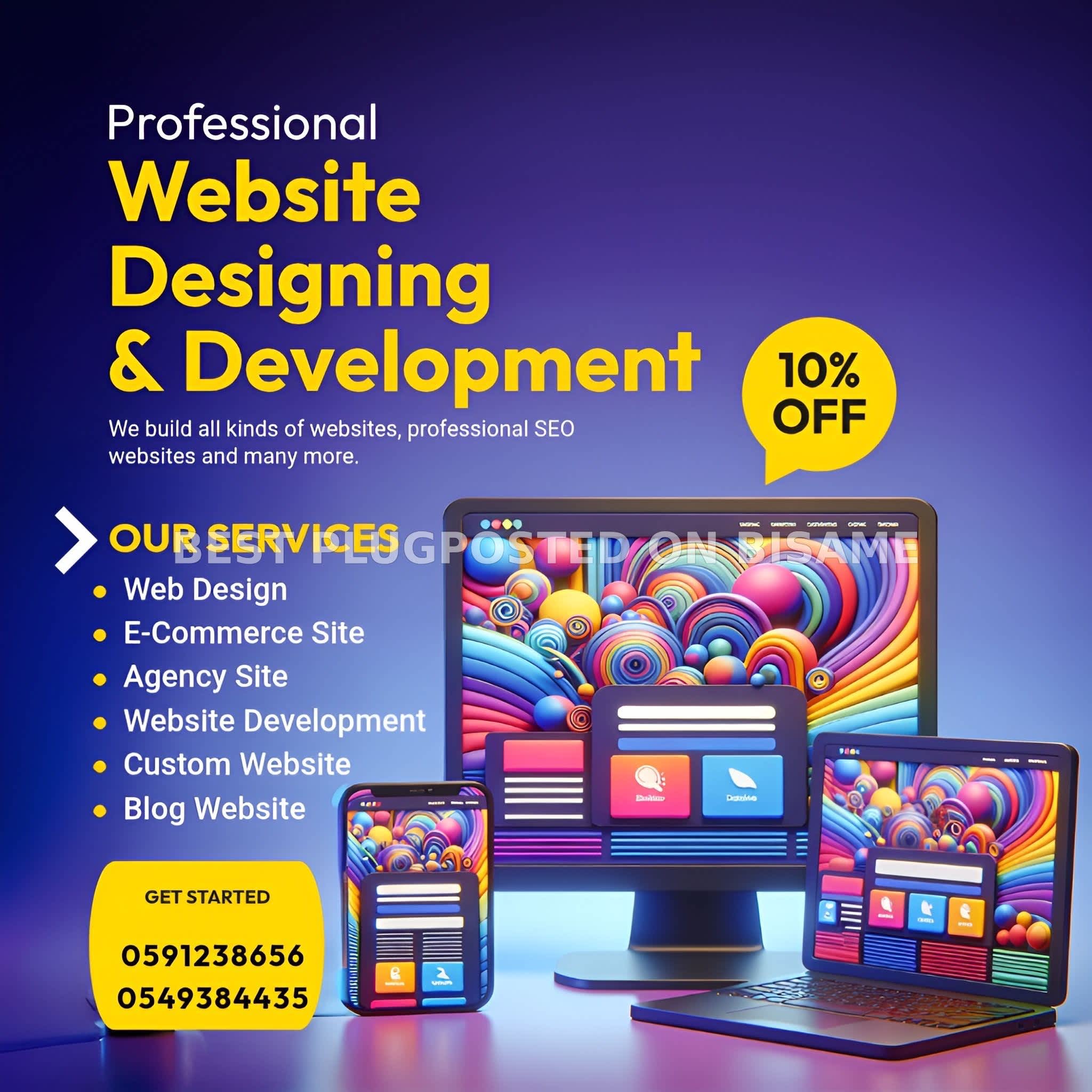 Website Design (E- Commerce Website, Agency Site, Blog Sites, Etc)