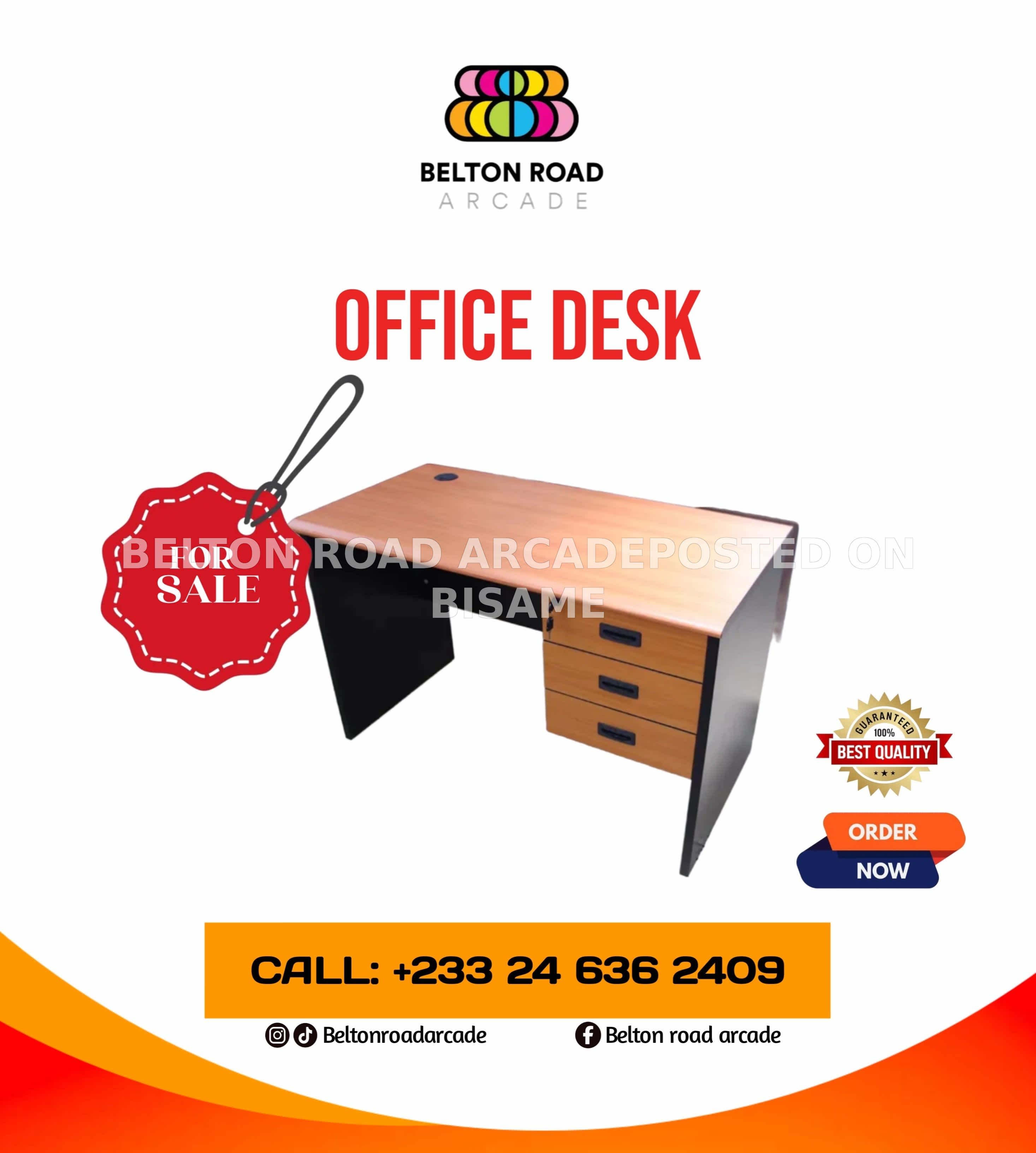 Modern Office Desk with Drawers