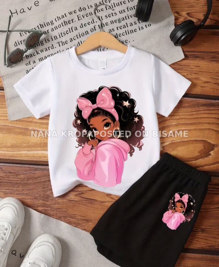 Girls Cartoon Two Piece Dress