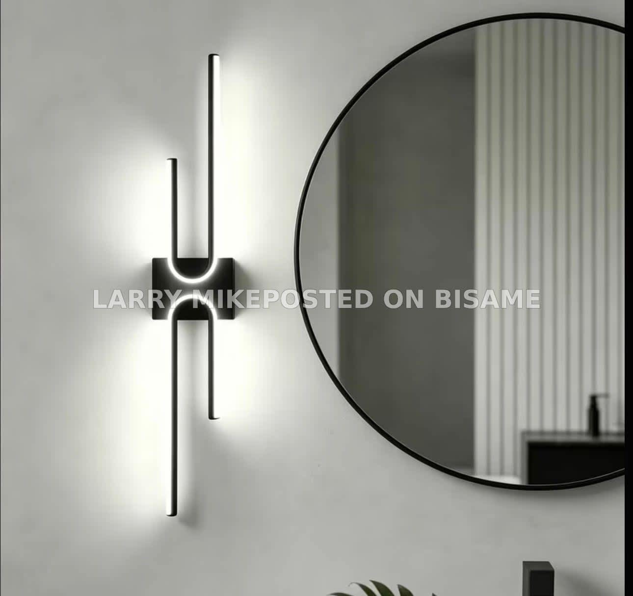 Modern LED WallSconce U Shaped Design Rechargeable Fixture Polished Metal End
