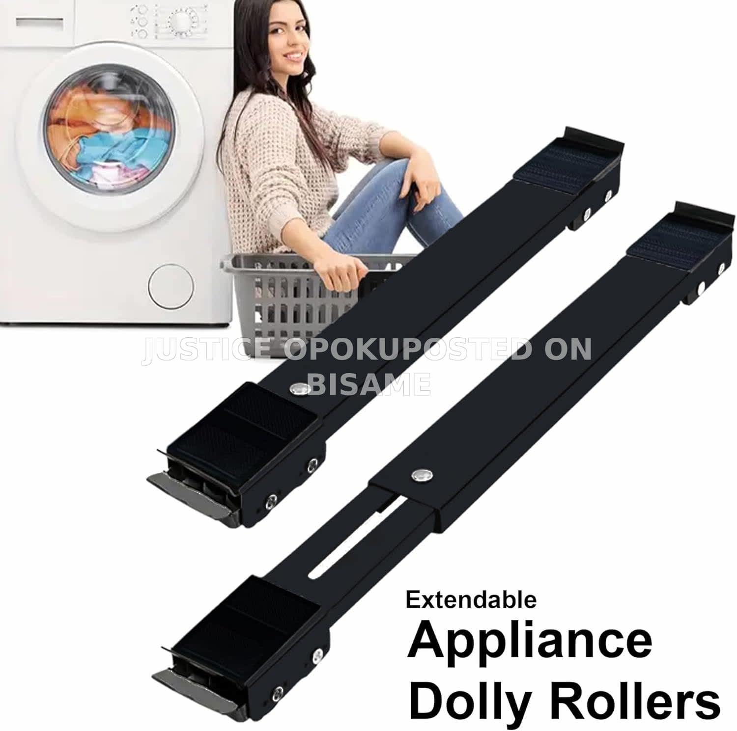 Expandable Appliance Roller for Fridges  Washing Machines  Gas Ovens   Black