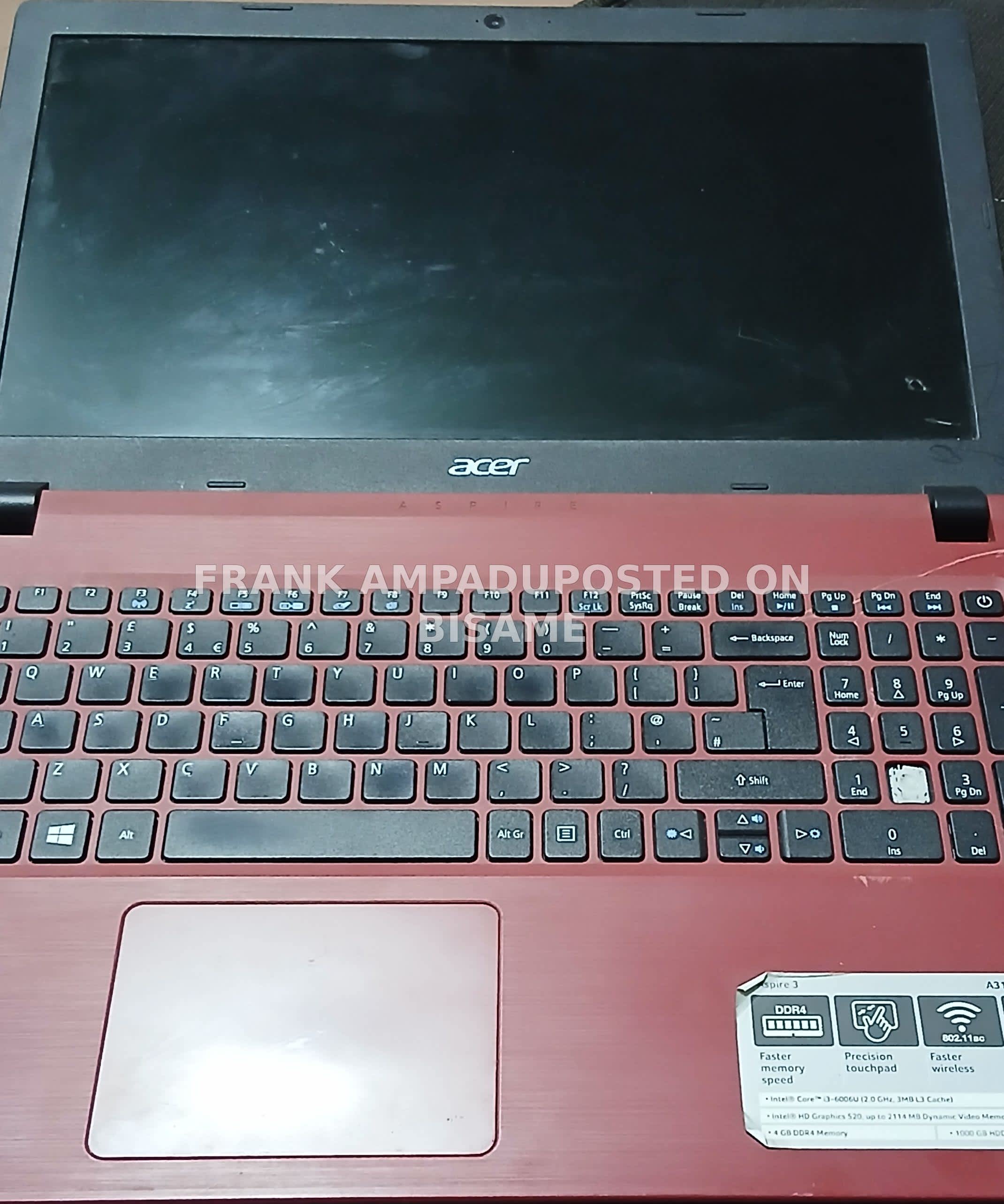 Acer Aspire 3 Laptop 1T 4GB Ram Used Red
