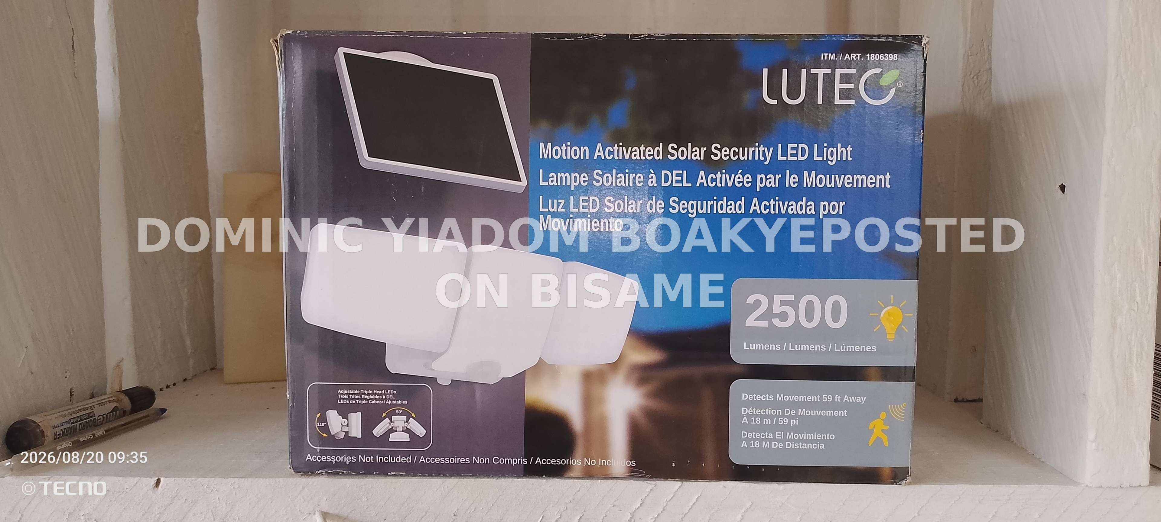 Luteo Motion Activated Solar Security LED Light