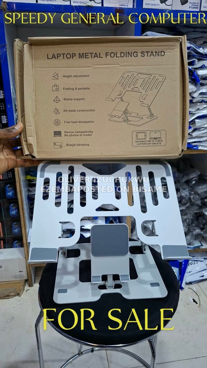 2-in-1 Metal Folding Laptop Stand with Phone Stand | Strong