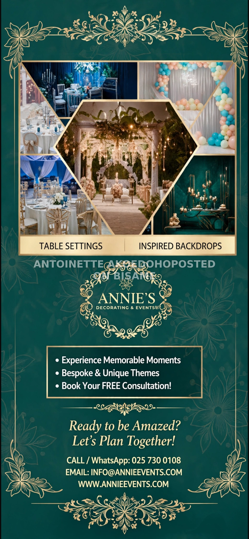Annie's Decorating & Events - Table Settings & Inspired Backdrops