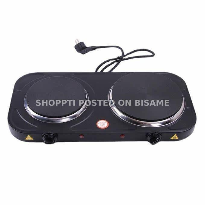 Electric Hot Plate - 2 Burner - Black